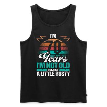 70 Birthday Idea Funny Im not old Humor Year Old - Männer Premium Bio Tank Top - Schwarz - Vorne - Michal (187cm)