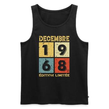 Anniversaire Vintage Idée Cadeau Décembre 1968 - Débardeur bio Premium Homme - noir - Devant - Michal (187cm)
