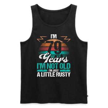 79 Birthday Idea Funny Im not old Humor Year Old79 - Männer Premium Bio Tank Top - Schwarz - Vorne - AI Model Male 178 light (178cm)