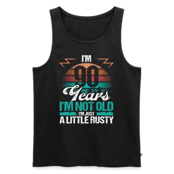 90 Birthday Idea Funny Im not old Humor Year Old90 - Männer Premium Bio Tank Top - Schwarz - Vorne - Michal (187cm)