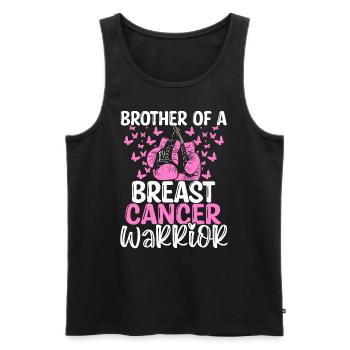 Breast Cancer Awareness Brother Twins Sibling - Männer Premium Bio Tank Top - Schwarz - Vorne - Michal (187cm)