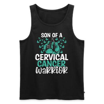Cervical Cancer Awareness Month Ribbon Son - Men's Premium Organic Tank Top - black - Front - Michal (187cm)