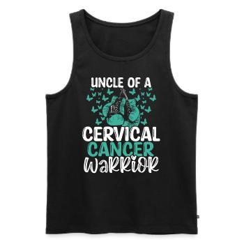 Cervical Cancer Awareness Uncle Nephew Niece - Men's Premium Organic Tank Top - black - Front - Michal (187cm)