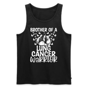 Lung Cancer Awareness Brother Twins Sibling - Männer Premium Bio Tank Top - Schwarz - Vorne - Michal (187cm)