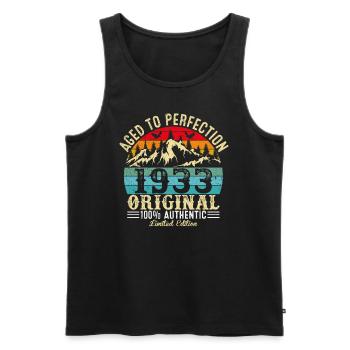Aged to perfection 1933 original - Men's Premium Organic Tank Top - black - Front - AI Model Male 178 light (178cm)