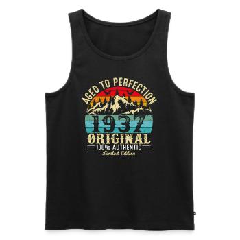 Perfekt gealtert 1937 original - Männer Premium Bio Tank Top - Schwarz - Vorne - AI Model Male 178 light (178cm)