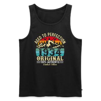 Perfekt gealtert 1934 original - Männer Premium Bio Tank Top - Schwarz - Vorne - AI Model Male 178 light (178cm)