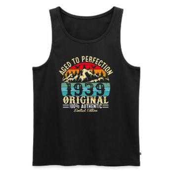 Aged to perfection 1939 original - Men's Premium Organic Tank Top - black - Front - Michal (187cm)