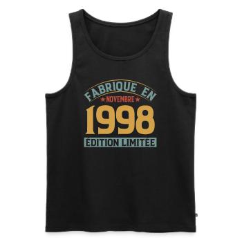 Fabriqué En Novembre 1998 Édition Limitée - Débardeur bio Premium Homme - noir - Devant - Michal (187cm)