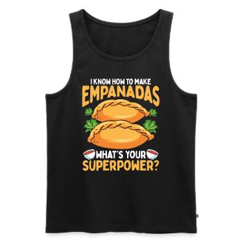 Empada Lover Empanadas Making Superpower Colombia - Débardeur bio Premium Homme - noir - Devant - Michal (187cm)