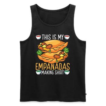 Empada Lover C’est mes empanadas Making Colombia - Débardeur bio Premium Homme - noir - Devant - Michal (187cm)