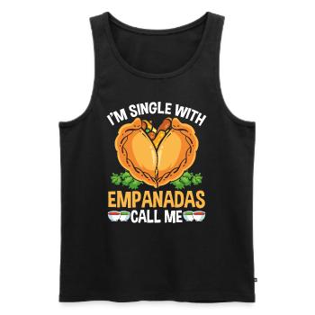 Empada Lover Im single avec Empanadas ColombiaEmpa - Débardeur bio Premium Homme - noir - Devant - Michal (187cm)