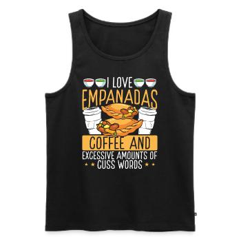 Empada Lover J’adore le café Empanadas Colombie - Débardeur bio Premium Homme - noir - Devant - Michal (187cm)