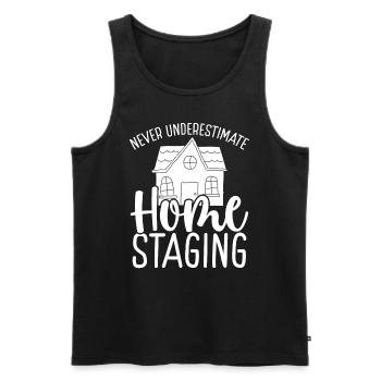 Home Stager Never underestimate Home Staging - Men's Premium Organic Tank Top - black - Front - AI Model Male 178 light (178cm)