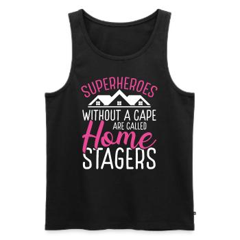 Home Staging Superhero Interior Decorating Stager - Men's Premium Organic Tank Top - black - Front - AI Model Male 178 light (178cm)
