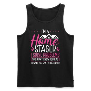 Home Staging solve problems Interior Home Stager - Men's Premium Organic Tank Top - black - Front - AI Model Male 178 light (178cm)
