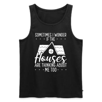 Home Staging Houses thinking about me Stager - Männer Premium Bio Tank Top - Schwarz - Vorne - AI Model Male 178 light (178cm)