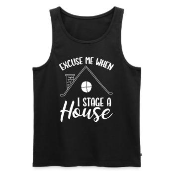 Home Staging Excuse me when I stage a house - Männer Premium Bio Tank Top - Schwarz - Vorne - AI Model Male 178 light (178cm)