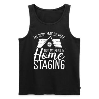 Home Stager interior My Mind is Home Staging - Men's Premium Organic Tank Top - black - Front - AI Model Male 178 light (178cm)