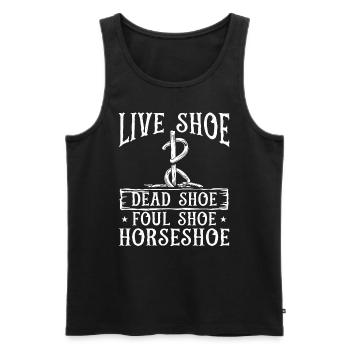 Horseshoe Pitching Game Horseshoe Tosser Thrower - Men's Premium Organic Tank Top - black - Front - AI Model Male 178 light (178cm)