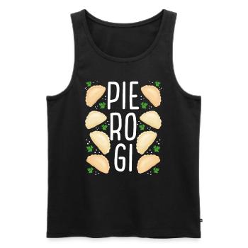 Pierogi Lover Pierogi Maker Polish Pierogi Squad - Men's Premium Organic Tank Top - black - Front - AI Model Male 178 light (178cm)