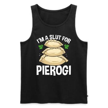 Pierogi Lover Femmes Pierogi Maker Cuisine polonaise - Débardeur bio Premium Homme - noir - Devant - Michal (187cm)
