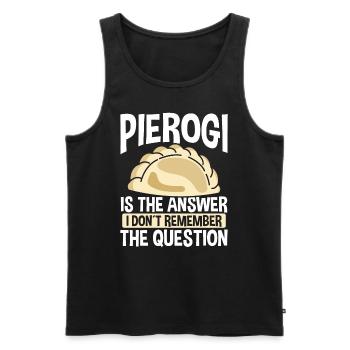 Pierogi is the answer Traditional Polish Maker - Men's Premium Organic Tank Top - black - Front - Michal (187cm)