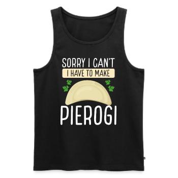Pierogi Désolé je ne peux pas faire de PolishP - Débardeur bio Premium Homme - noir - Devant - Michal (187cm)