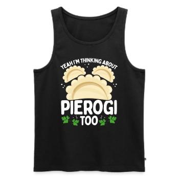 Cuisine polonaise Je pensais aussi à Pierogi - Débardeur bio Premium Homme - noir - Devant - Michal (187cm)