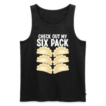 Pierogi Making Découvrez mon Sixpack Polish Food - Débardeur bio Premium Homme - noir - Devant - Michal (187cm)