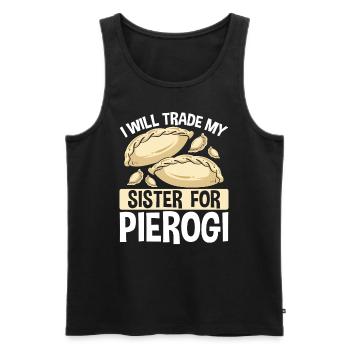 Pierogi Maker échange ma sœur pour de la nourriture polonaise - Débardeur bio Premium Homme - noir - Devant - Michal (187cm)