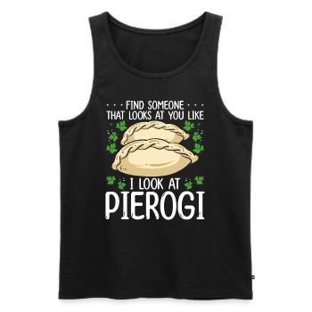 Pierogi Maker Comme je regarde la nourriture polonaise - Débardeur bio Premium Homme - noir - Devant - Michal (187cm)
