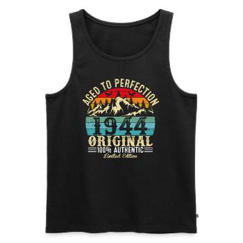 Perfekt gealtert 1944 Original - Männer Premium Bio Tank Top - Schwarz - Vorne - AI Model Male 178 light (178cm)