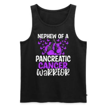 Pancreatic Cancer Awareness Nephew Aunt Uncle - Men's Premium Organic Tank Top - black - Front - Michal (187cm)