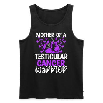 Sensibilisation au cancer du testicule Fête des mères Maman - Débardeur bio Premium Homme - noir - Devant - Michal (187cm)
