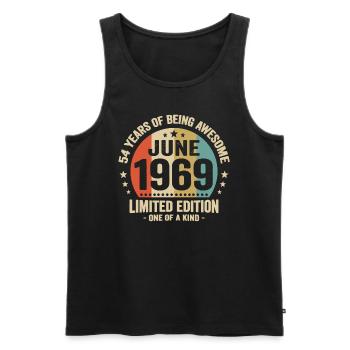June 1969 54 years anniversary vintage gift idea - Men's Premium Organic Tank Top - black - Front - Michal (187cm)