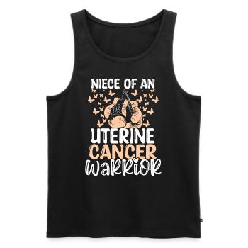 Uterine Cancer Awareness Niece Aunt Uncle - Men's Premium Organic Tank Top - black - Front - Michal (187cm)