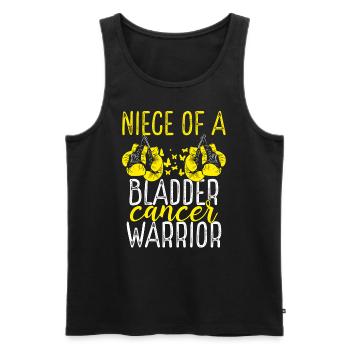 Niece Bladder Cancer Awareness Aunt Uncle - Men's Premium Organic Tank Top - black - Front - Michal (187cm)