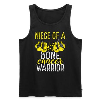 Niece Bone Cancer Awareness Aunt Uncle - Men's Premium Organic Tank Top - black - Front - Michal (187cm)