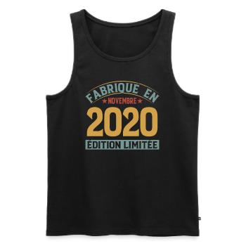 Fabriqué En Novembre 2020 Édition Limitée - Débardeur bio Premium Homme - noir - Devant - AI Model Male 178 light (178cm)