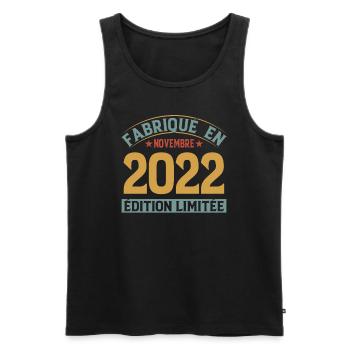 Fabriqué En Novembre 2022 Édition Limitée - Débardeur bio Premium Homme - noir - Devant - Michal (187cm)
