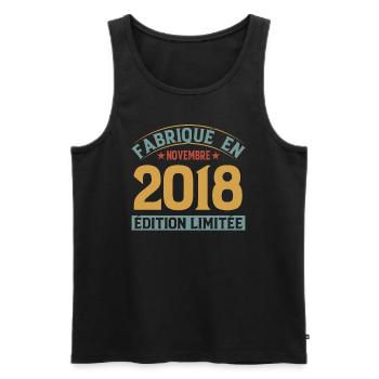 Fabriqué En Novembre 2018 Édition Limitée - Débardeur bio Premium Homme - noir - Devant - Michal (187cm)
