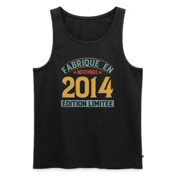 Fabriqué En Novembre 2014 Édition Limitée - Débardeur bio Premium Homme - noir - Devant - Michal (187cm)