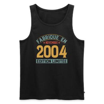 Fabriqué En Novembre 2004 Édition Limitée - Débardeur bio Premium Homme - noir - Devant - Michal (187cm)