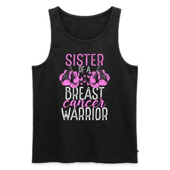Sister Breast Cancer Awareness Sibling Twin - Männer Premium Bio Tank Top - Schwarz - Vorne - Michal (187cm)