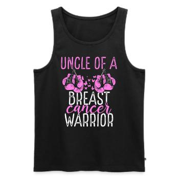 Uncle Breast Cancer Awareness Niece Nephew - Männer Premium Bio Tank Top - Schwarz - Vorne - Michal (187cm)