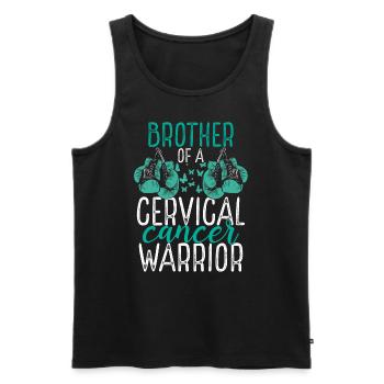 Brother Cervical Cancer Awareness Sibling Twin - Men's Premium Organic Tank Top - black - Front - Michal (187cm)