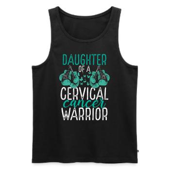 Daughter Cervical Cancer Awareness Month Ribbon - Men's Premium Organic Tank Top - black - Front - Michal (187cm)
