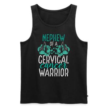 Nephew Cervical Cancer Awareness Aunt Uncle - Men's Premium Organic Tank Top - black - Front - Michal (187cm)