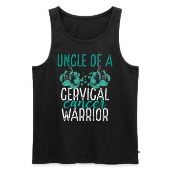 Uncle Cervical Cancer Awareness Niece Nephew - Men's Premium Organic Tank Top - black - Front - Michal (187cm)